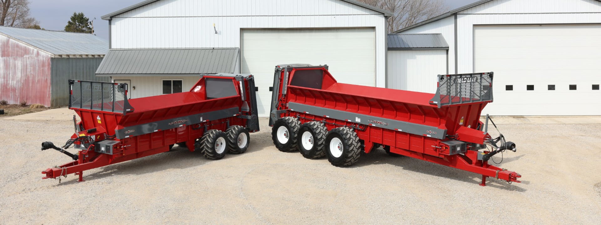 Full view of two fieldline trailers side view